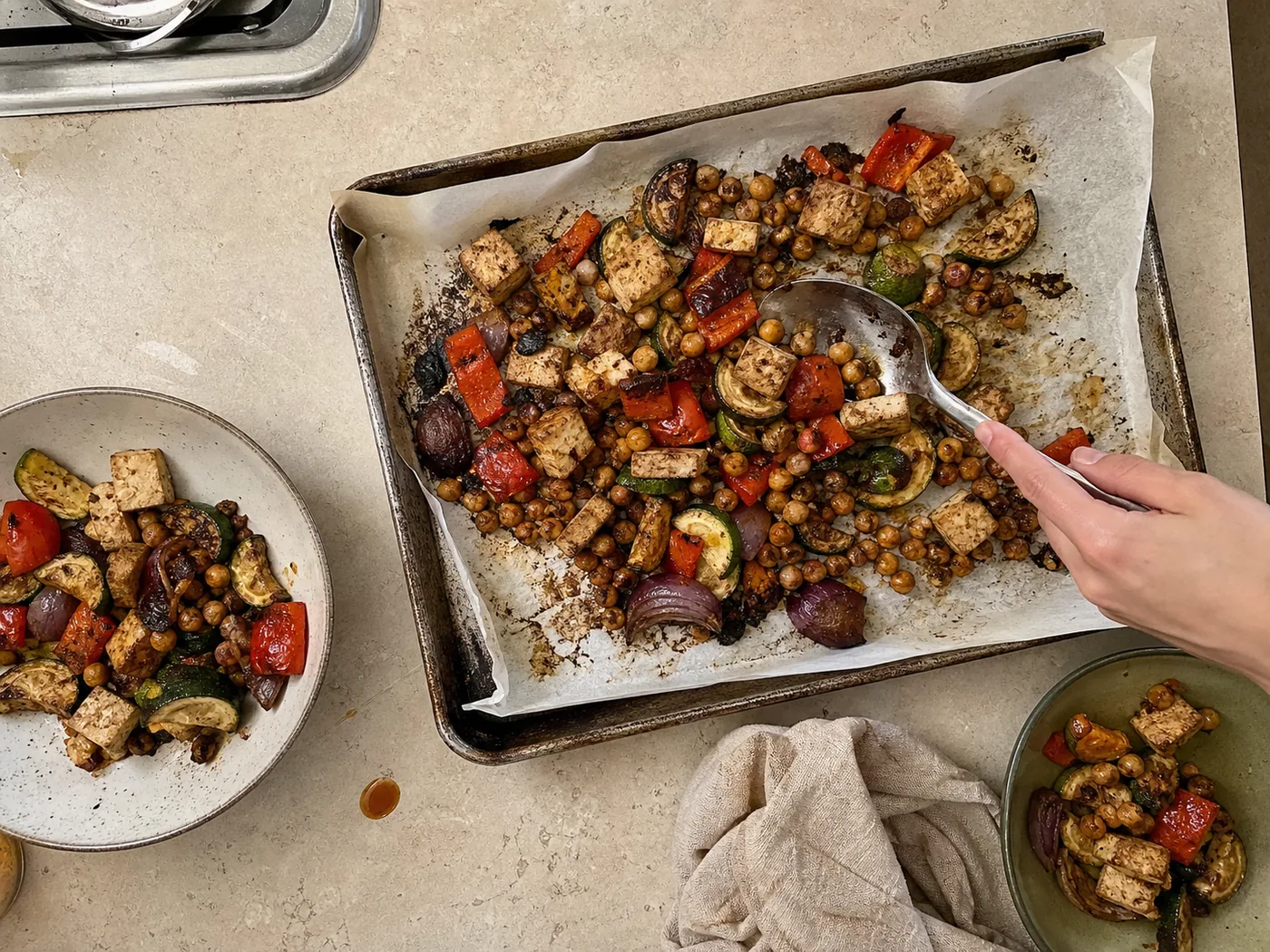 A practical weeknight dinner being evaluated in a home kitchen